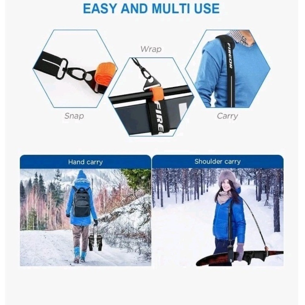 FIREOR Ski Carrier Strap, Snowboard, Pole and Boot Carry Sling Band Kit, New - Picture 9 of 9